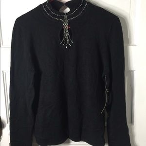 Belldini Ladies Black Key-Hole Sweater Sz large